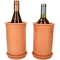 Mambocat 2er Set Weinkühler + Untersetzer Terrakotta Ø 12.5