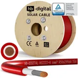 HB-DIGITAL Solarkabel 6mm2 Solarleitung H1Z2Z2-K Photovoltaik PV Kabel Solarkabel, Solarstecker, (20000 cm), TÜV Rheinland zertifizierte PV Kabel rot