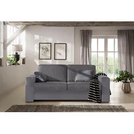 Home Affaire Schlafsofa »Roma Matratzenhöhe 14 cm« Dauerschlaffunktion, mit Unterfederung, Lattenrost, Matratze grau