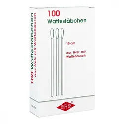 Wattestäbchen Holz 15 cm mit Wattebausch