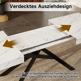 stilvora Küchentisch 180 x 76 x 80 cm weiß