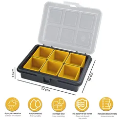 ArtPlast Plastik-Organizer mit 6 herausnehmbaren Boxen im Inneren L120xB100xH28 mm