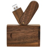 Garrulax USB-Flash-Laufwerk, 64 GB, hochwertiges Massivholz, Hochgeschwindigkeits-USB-2.0-Flash-Laufwerk, Speicherstick, Datenspeicherung, Pendrive-Daumendisk, 64 GB, Walnussholz