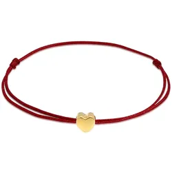 Armband ELLI "Herz Liebe Textil Romantik 925 Silber" Gr. 16, gold, Armbänder, Damen, 16cm, ohne Stein, Silber 925 (Sterlingsilber)
