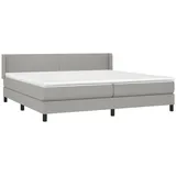 vidaXL Boxspringbett mit Matratze Hellgrau 200x200 cm Stoff