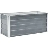 vidaXL Garten-Hochbeet verzinkter Stahl rechteckig 100 x 40 x 45 cm Grau 