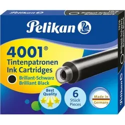 PELIKAN 301218 Pelikan Tintenpatronen 4001®, Brillant-Schwarz, 6 Stück