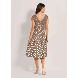 Madeleine Tupfenkleid Midikleid Braun/Weiß 42