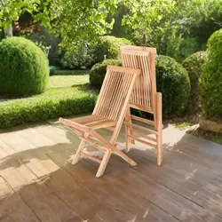 Raburg Gartenstuhl 2er-Set Anja in Natur - Feingeschliffenes, naturbelassenes Teakholz Klappstuhl-Set,langlebig, leicht & robust