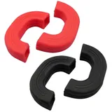 oupados 4 Stück Silikon Topfgriff, Topflappenhandschuhe Griff, 2 Paar Halter Kochen Finger Topfgriffe, Schutz Heiß Griff für Kochgeschirrzubehör Ofenschalen Griddles Woks(Rot, Schwarz)