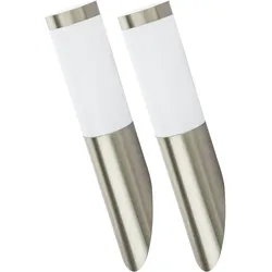 2er Set Außen Wand Leuchten Fassaden Beleuchtung Edelstahl Fackel Lampen inkl.  LED Leuchtmittel
