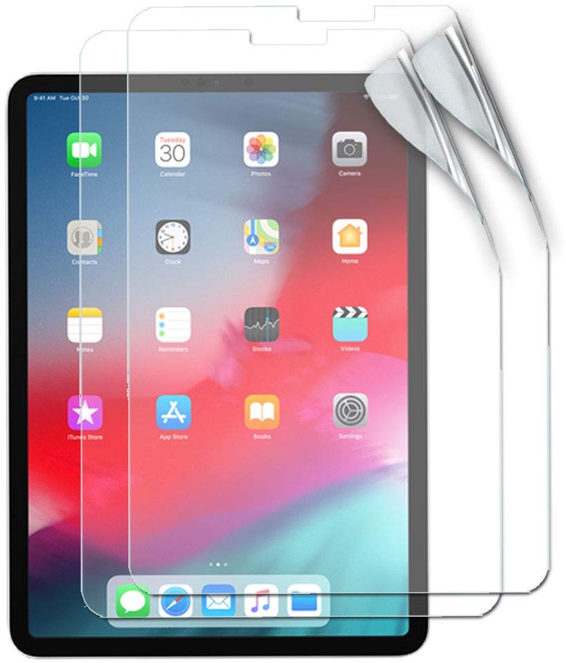 TECHGEAR [2 Stück Displayschutz für iPad Pro 12.9 2020, 2018 (12,9 zoll) - Ultra Klare Schutzfolie für iPad Pro 12,9 2020/2018 [4. 3. Generation] mit Reinigungstuch + Applikationskarte