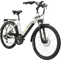 Highphoria City E-Bike 26 Zoll Tiefeinsteiger (Damen) • Elektrofahrrad für Stadt • Bafang-Motor 250W 25 km/h • 8-Gang Schaltung • Pedelec (Weiß/Schwarz)