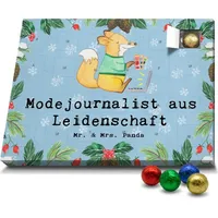 Mr. & Mrs. Panda Schoko Adventskalender Modejournalist Leidenschaft - Blau Pastell - Geschenk, Ausbildung, Reporter, Studium, Abschied, Mitarbeiter... - Blau