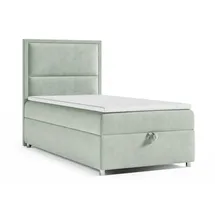 Best For Home Boxspringbett mit Bettkasten Trinity K11-SINGLE 100x200 Bonellfederkern inkl. Topper | Mintgrun | Grün