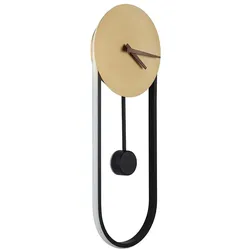 Wanduhr Wandleuchte LED-Hintergrundbeleuchtung Metall Goldfarben H 58 cm