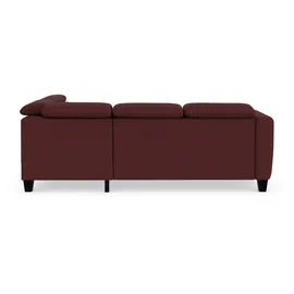 sit&more Ecksofa SIT & MORE "Belluci L-Form", lila (chianti), B:249cm H:85cm T:195cm, Sofas, Ecksofa, inklusive Federkern, wahlweise mit Bettfunktion und Bettkasten