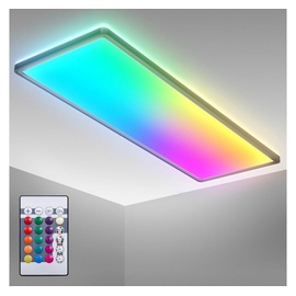 B.K.Licht LED Panel, dimmbar flach, LED Lampe, Wohnzimmerlampe, Schlafzimmerlampe, 58x20x3 cm, Schwarz