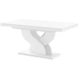 designimpex Esstisch Design Tisch HEB-111 Hochglanz ausziehbar 160 bis 256 cm weiß 160 cm x 75 cm x 89 cm