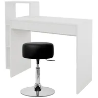 ML-Design Schreibtisch mit Sitzhocker, 110x72x40 cm, Weiß aus Pressspan