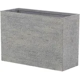 Beliani Blumentopf grau rechteckig 29/70/50 cm Edessa