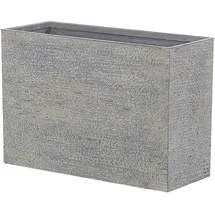 Beliani Blumentopf grau rechteckig 29/70/50 cm Edessa