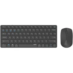 Rapoo Kabelloses Multimodus Desktop Set "9600M", DE-Layout, Grau kabellose Multimodus-Verbindung - ultraflaches Design - hochauflösender Sensor mit 13