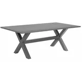 Beliani Gartentisch Grau Rechteckig, 200 cm X-Beine Modernes Design Tisch für 6 Personen Terrasse Outdoor Ausstattung