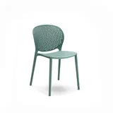 STONES HOME FURNITURE, Set mit 4 Stühlen aus Polypropylen, Esszimmerstühle, Büro oder Außenbereich, Desgin, vielseitig einsetzbar, leicht zu reinigen und stapelbar, Modell Spots, hellblau, 56 x 48 x