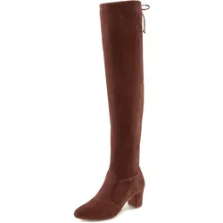 Overkneestiefel LASCANA, Damen, Gr. 38, Normalschaft, braun (dunkelbraun), Obermaterial: 100% Textilmaterial. Futter: 100% Textilmaterial. Decksohle: 100% Lederimitat. Laufsohle: 100% Synthetik, unifarben, elegant, Schuhe, Slouchy Boots,Langschaft Stiefel,Schlupf-Boot, weiches Stretchmaterial