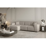 Fun Möbel Ecksofa Designersofa CELES in Stoff Scala Beige Ottomane Links - Beige