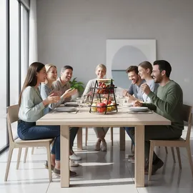 Relaxdays Obst Etagere, 2 Etagen Weiß,Hellbraun