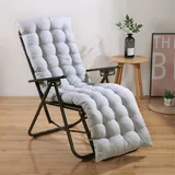 Morbuy Deckchair Auflagen für Gartenliegen, Sonnenliege Kissen Tragbare Garten Innenhof Gepolstertes Bett Relax-Liegestuhl Sitzauflage für Deckchair, Innen, Außen (53x150x8cm,Nebliges Grau)