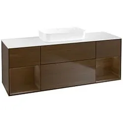 Villeroy und Boch Finion Waschtischunterschrank F741GNGN 160x60,3x50,1cm, Regale Walnut veneer, Walnut veneer