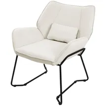 ML-Design Relaxsessel mit Rückenkissen Leinen 77 x 85 x 75 cm Beige