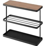 Yamazaki 6707 Tower Side Table, Black, Steel/Wood, 48 x 18 x 44 cm