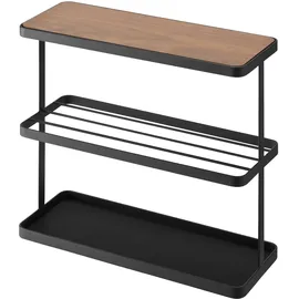 Yamazaki 6707 Tower Side Table, Black, Steel/Wood, 48 x 18 x 44 cm