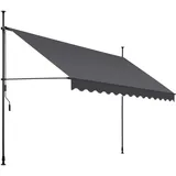 Tectake tectake® Klemmmarkise, mit Handkurbel, höhenverstellbar - 304 cm, einfache Montage