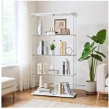 LuxusKollektion Glasvitrine Glasvitrine Standvitrine Sammlervitrine Modelle Weiß 2 Tür 4 Etagen weiß