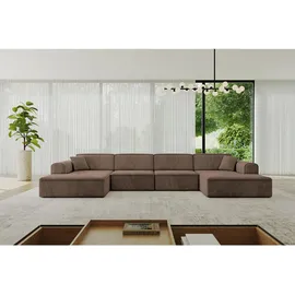 altdecor Wohnlandschaft IREA-U2-v3 - 386x165x77 cm Braun
