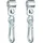 Relaxdays Schaukelhaken mit Karabinern, 2er Set Manschettenhaken, 25 mm, Schaukelbefestigung, rostfreies Eisen, Silber
