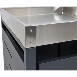 Mendler Mülltonnenverkleidung HWC-H40b 110 x 115 x 62 cm grau