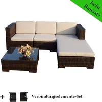 Poly Rattan Gartenmöbel California Garten Möbel Set Lounge Gartenlounge Sitzgruppe Garnitur - Schwarz