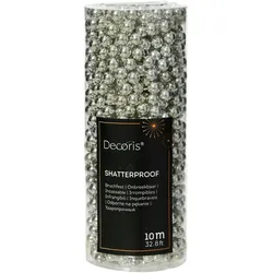 10m Perlenkette 8mm Perlenband Girlande Weihnachtsbaumdeko Hochzeit silber