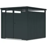 Karibu Metall-Gerätehaus - 232x229,5x218cm - anthrazit - Blech / Holz