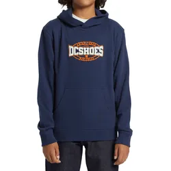 Hoodie DC SHOES "Standout", Kinder, Gr. 14(155-164cm), blau (marineblaus), [Hauptstoff] 55% Baumwolle, 25% Baumwolle, 20% Polyester, Sweatshirts