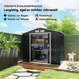 Outsunny Gerätehaus Pultdach 2,13 x 1,08 m Grau