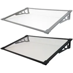Vordach 120x80 120x90 145x90 aus Aluminium Haustürdach Überdachung Türeingang... Grau 120 x 80 cm