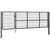 vidaXL Gartentor mit Pfosten Stahl 350x100 cm Anthrazit