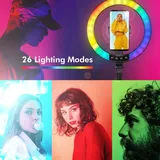 Logilink Smartphone-Ringlicht mit Selfie-Stick-Stativ schwarz